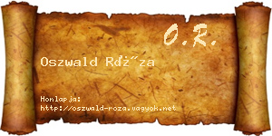 Oszwald Róza névjegykártya